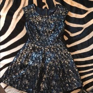 Armani Exchange Animal Print Metallic Black Dress